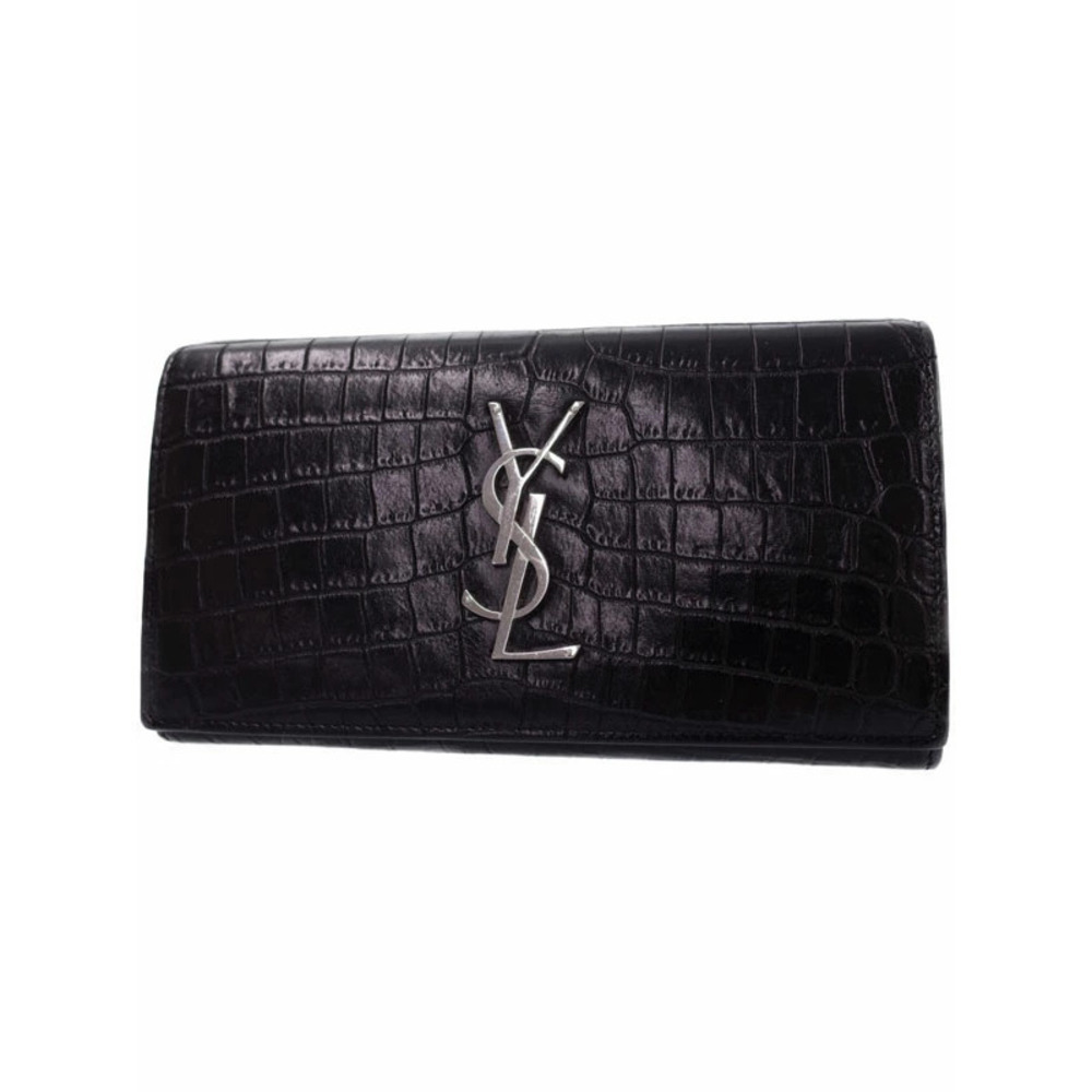 SAINT LAURENT Paris Monogram Flap Wallet Bi fold Long